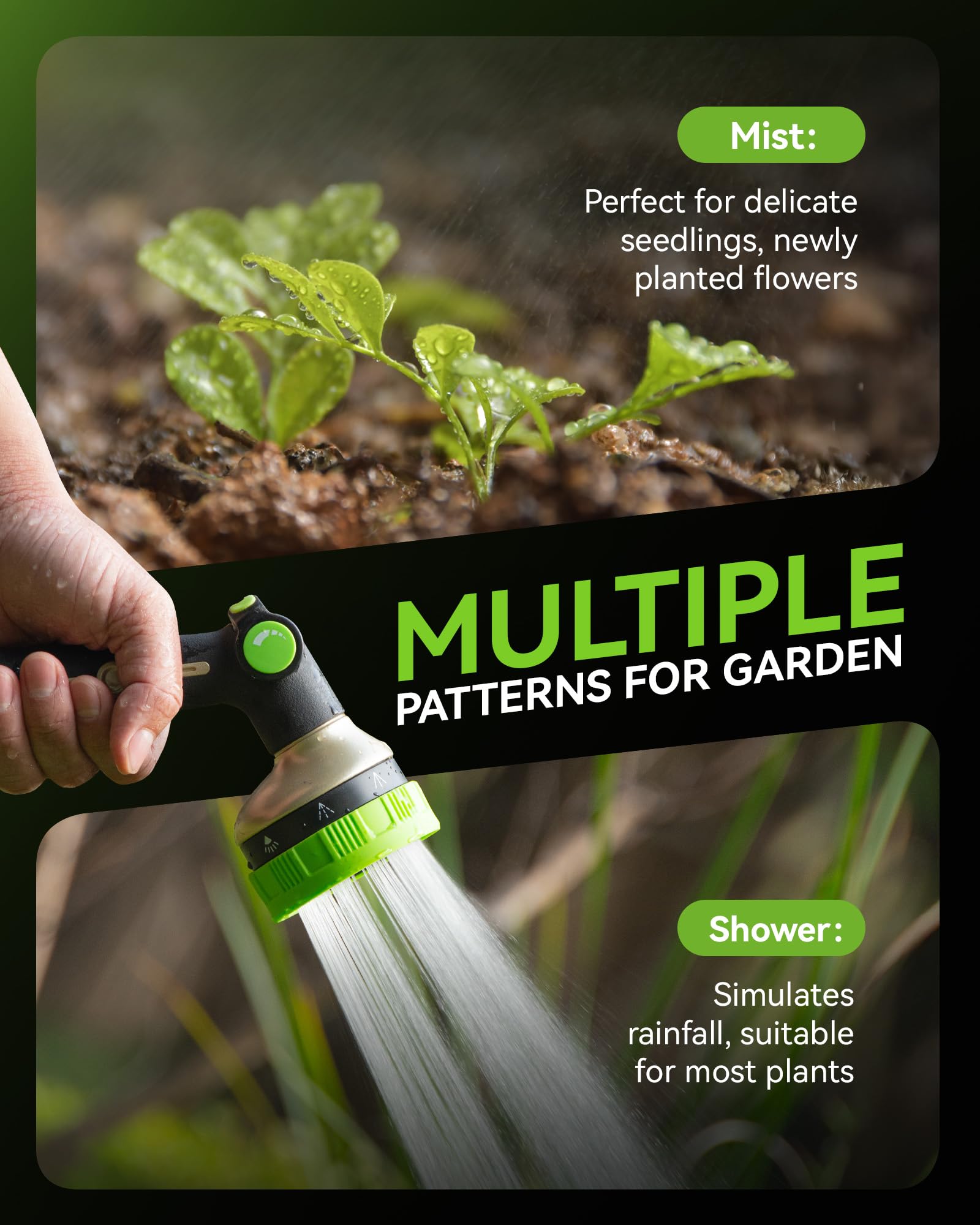RAINPOINT nozzle with easy flow control for precise adjustments