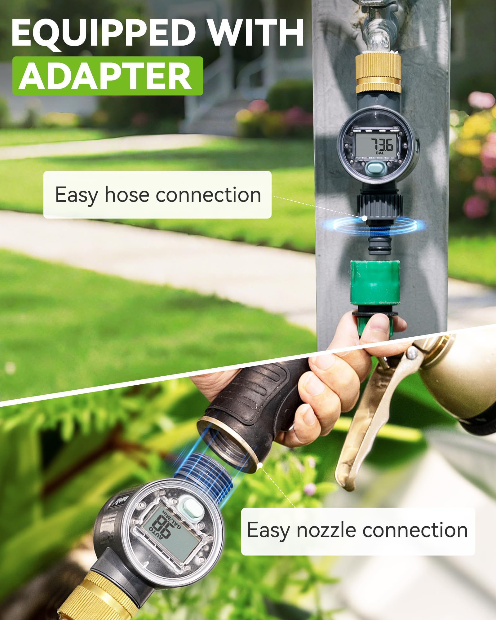 RAINPOINT quick adapters enable hose connections for versatile watering