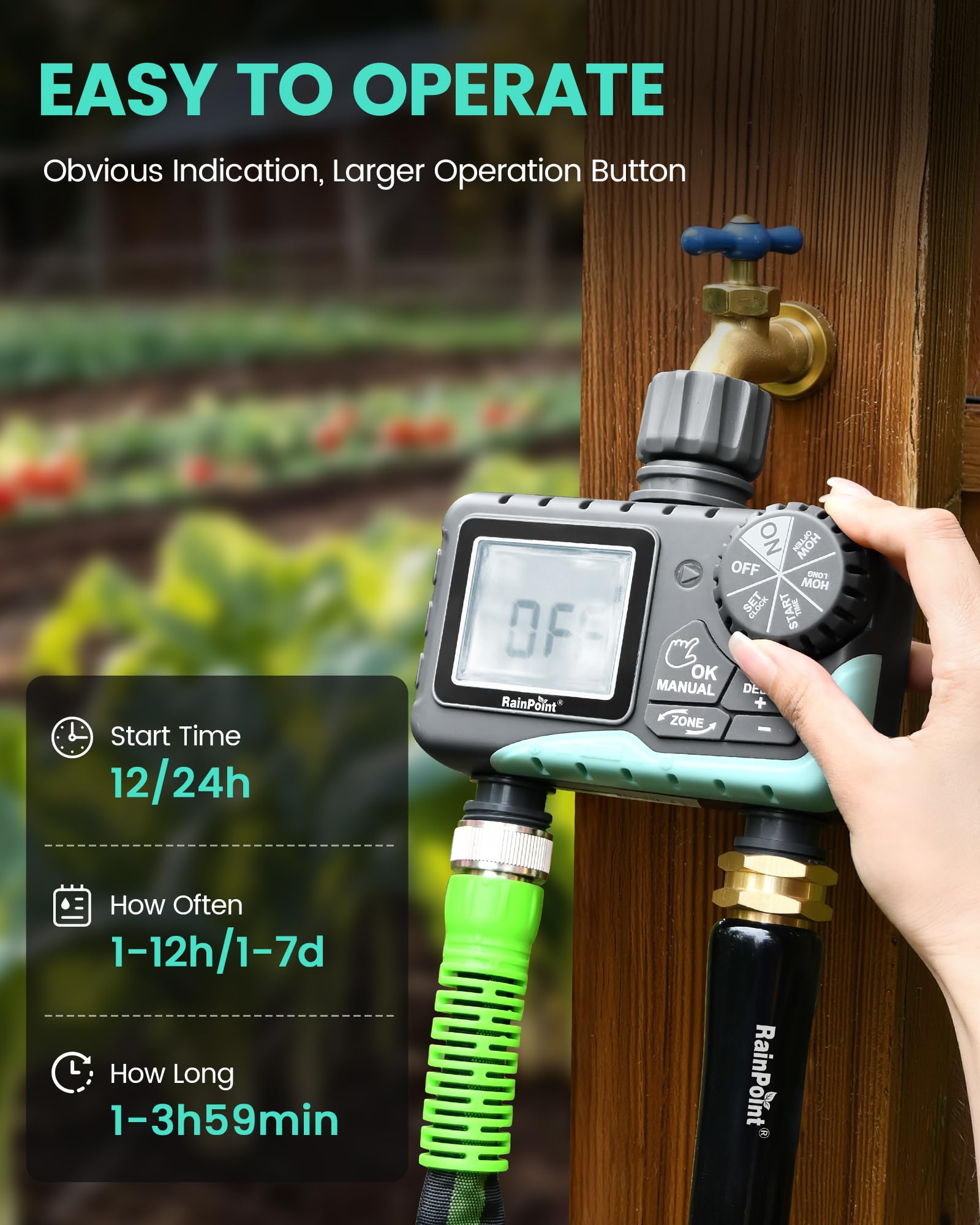 RAINPOINT manual and auto modes support flexible watering