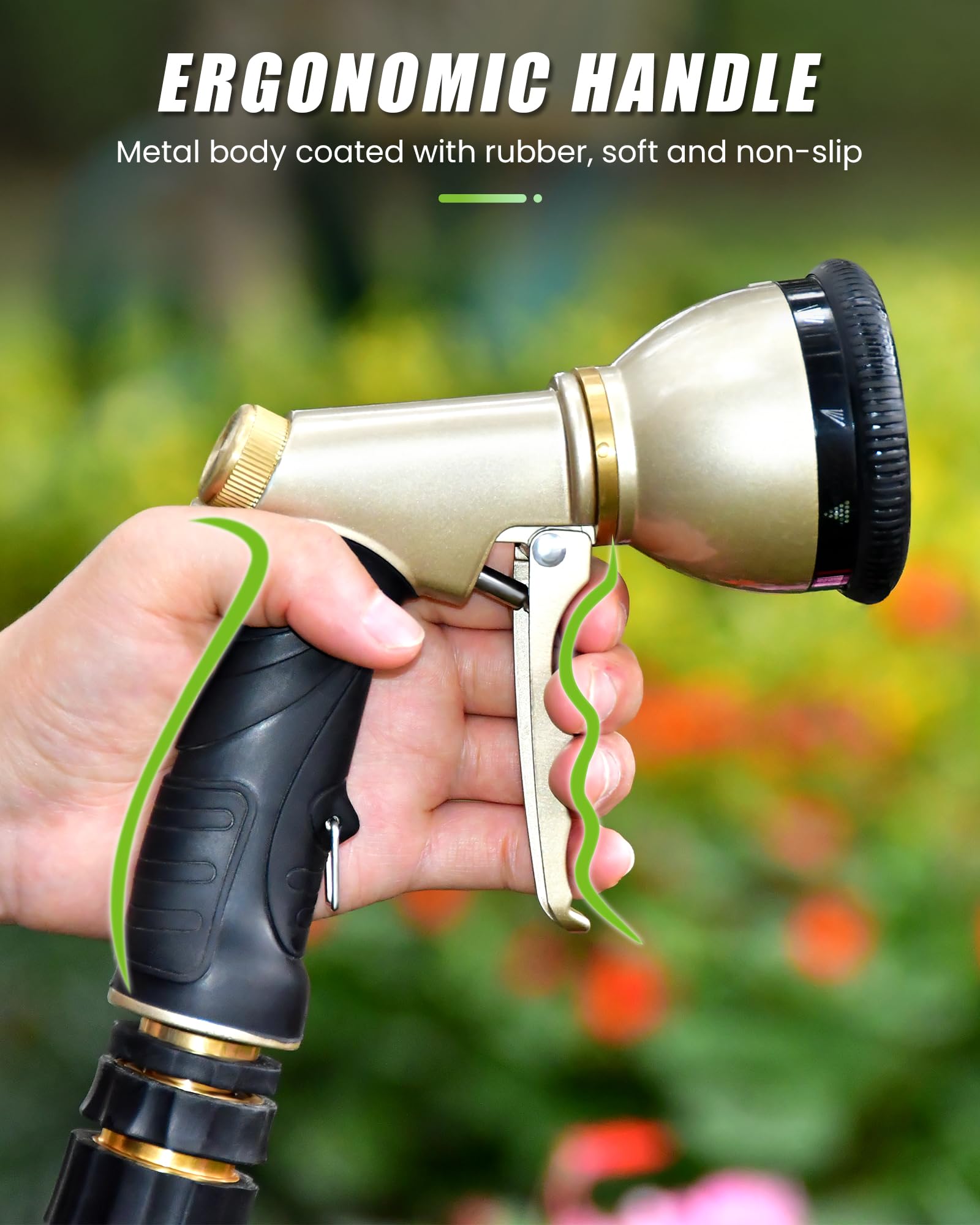 RAINPOINT nozzle ideal for garden watering, lawn care, and pet rinsing