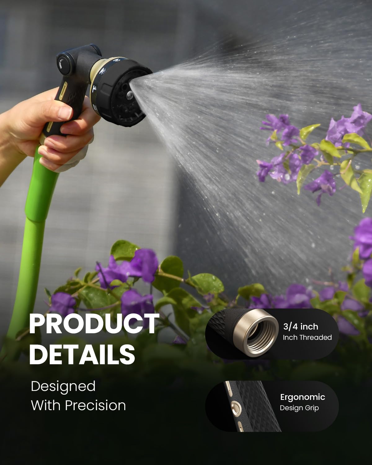 Rainpoint nozzle full pattern covers broad areas quickly.