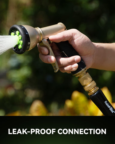 One-hand quick connect being swapped between devices for seamless irrigation.