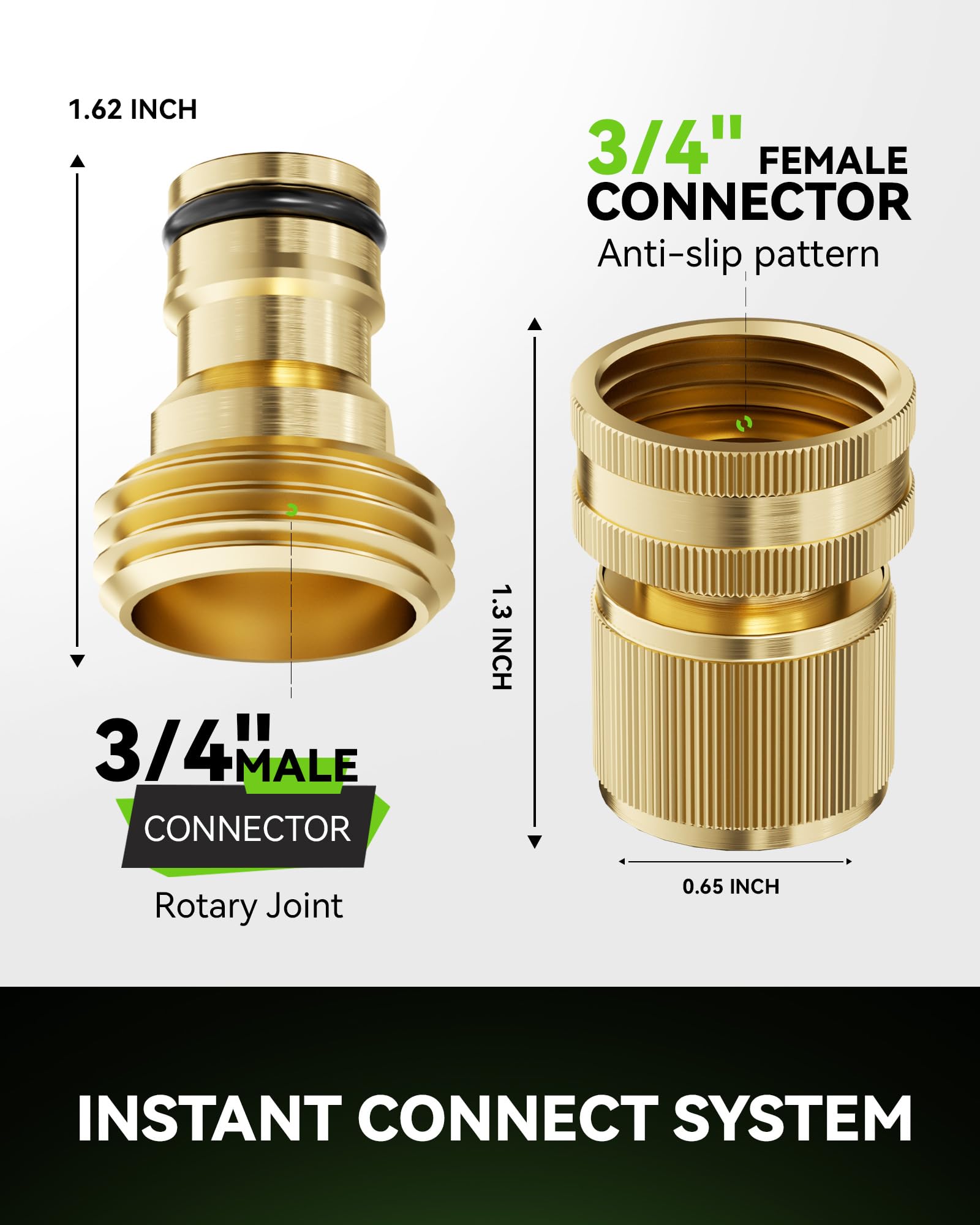 RainPoint complete brass kit includes six washers for leak-free connections