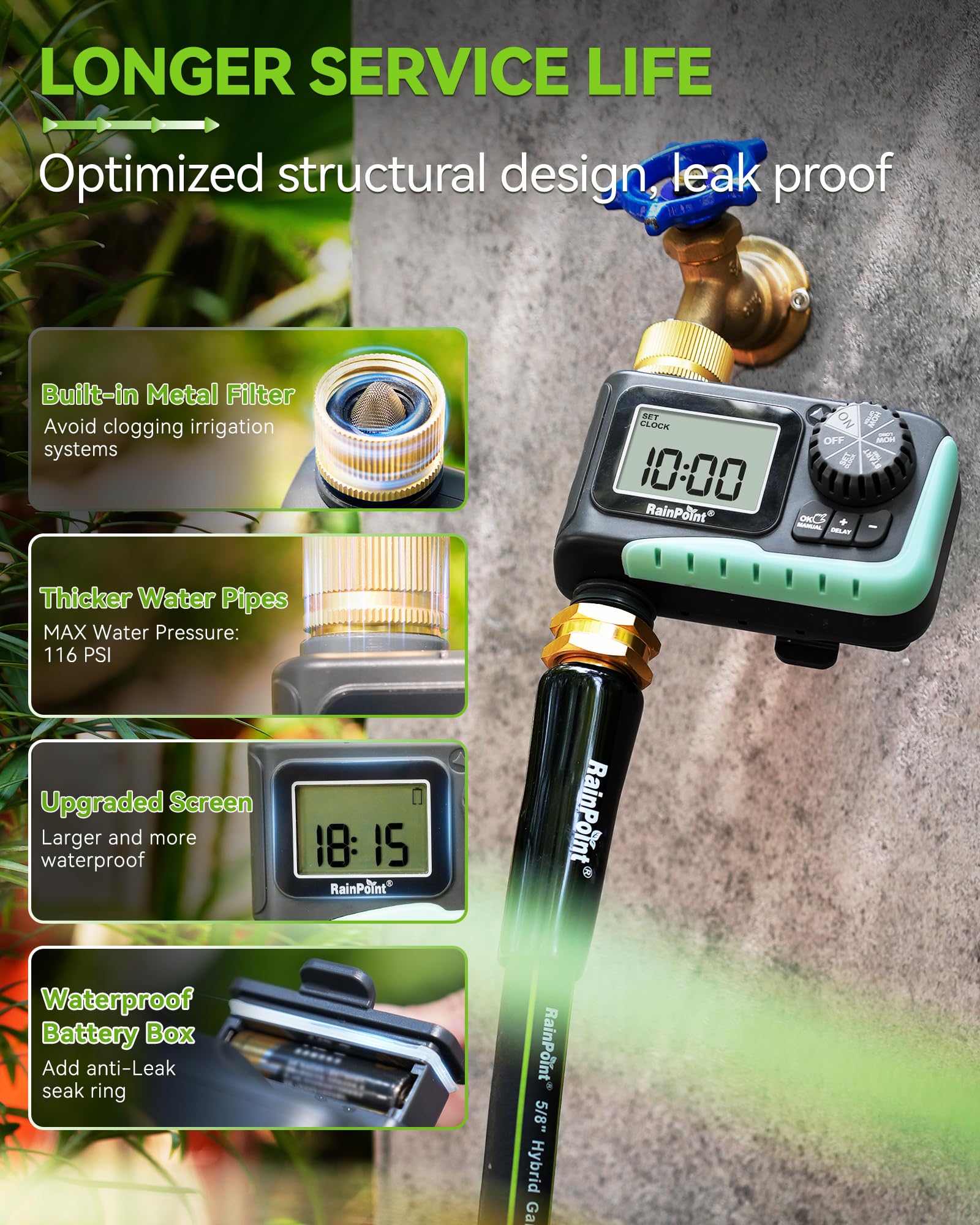 RAINPOINT manual watering mode for on-demand irrigation.