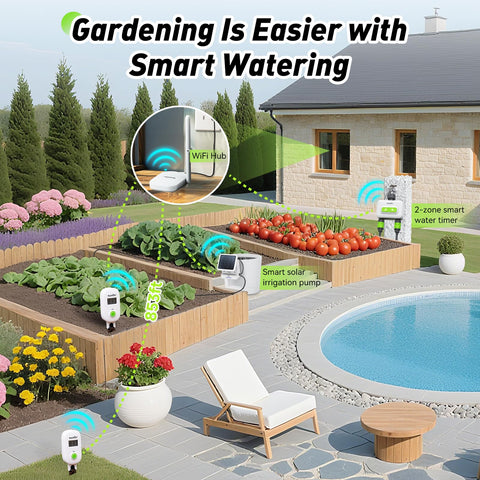 RAINPOINT mobile app interface keeps plant care organized and accessible.