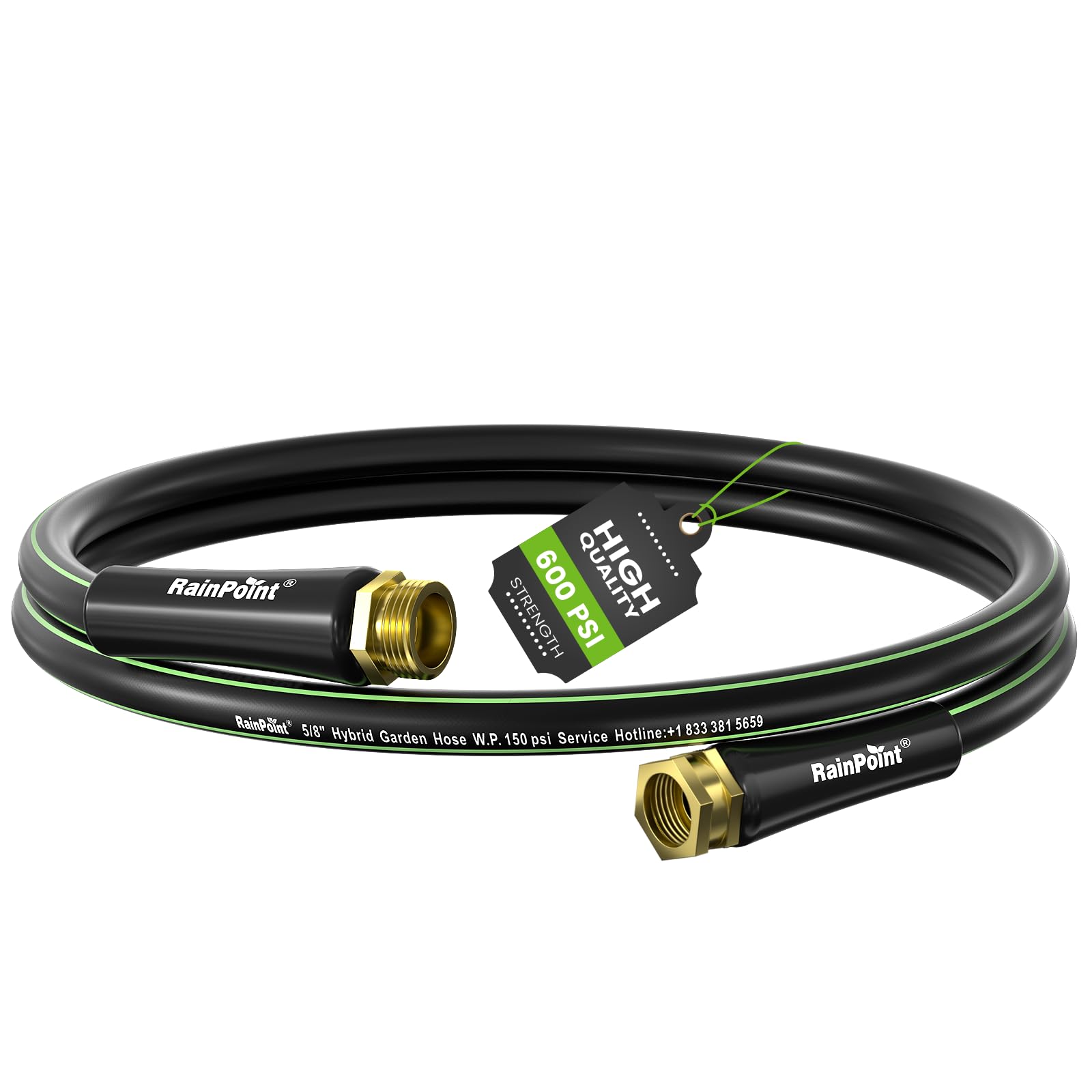RainPoint short garden hose with 4-layer design for durable cold-weather use.