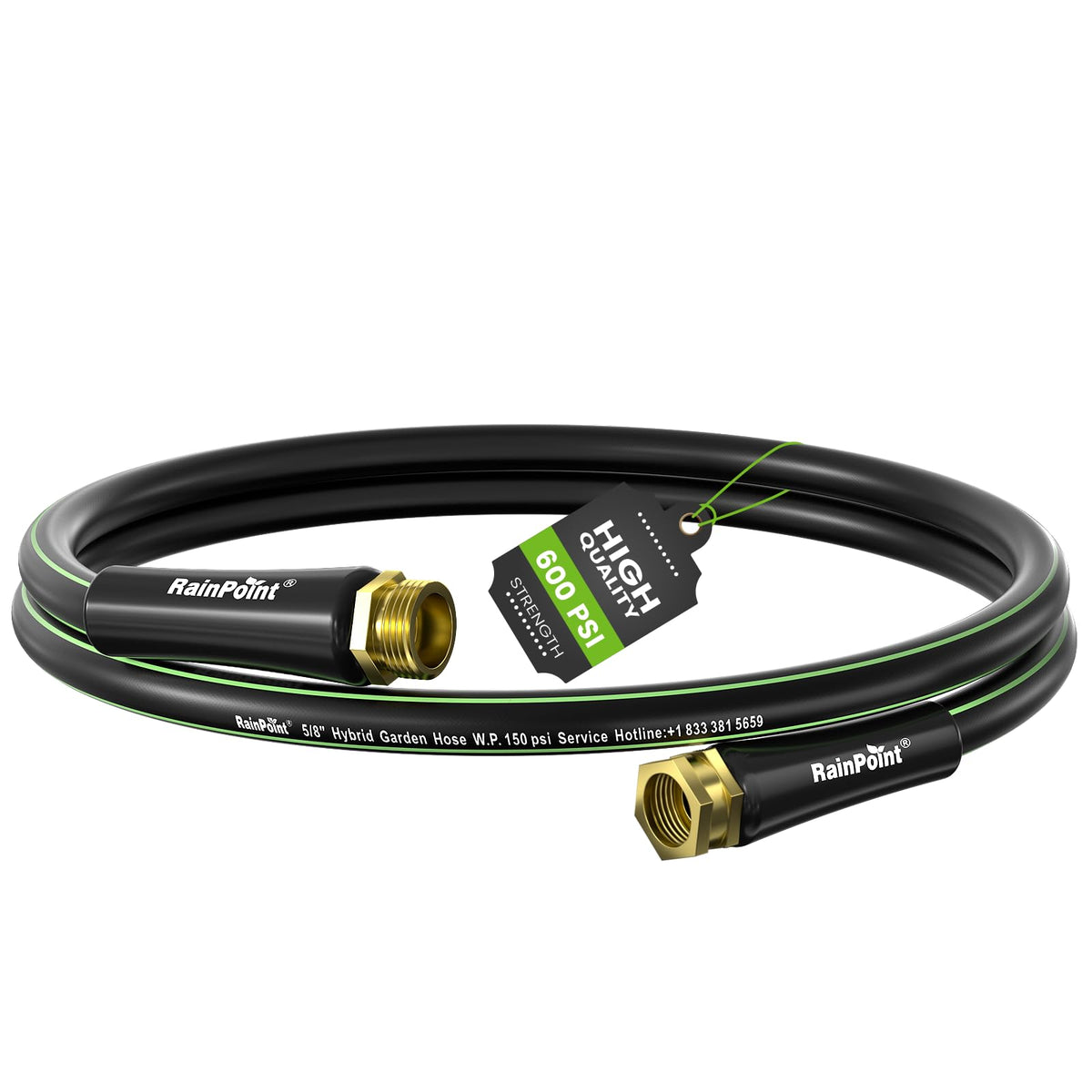 RainPoint short garden hose with 4-layer design for durable cold-weather use.