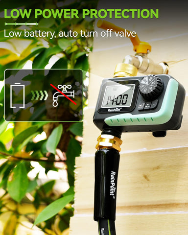 RAINPOINT single outlet irrigation system for controlled watering.