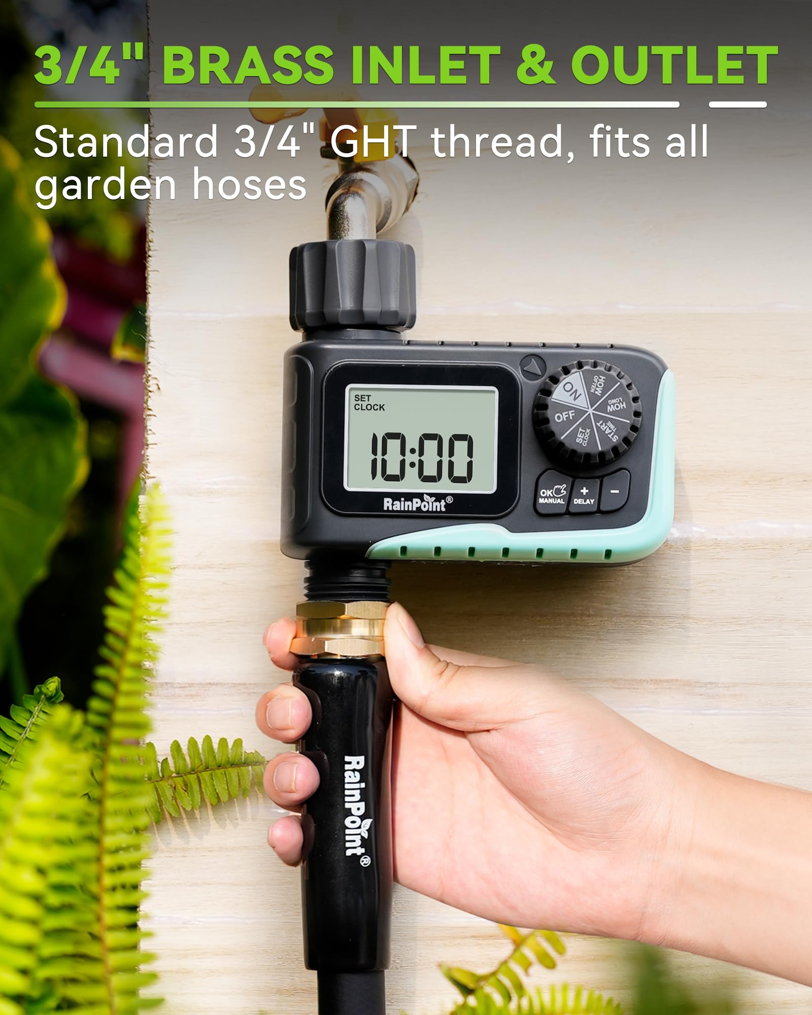 RAINPOINT timer battery indicator shows power status