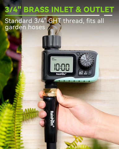 RAINPOINT timer battery indicator shows power status