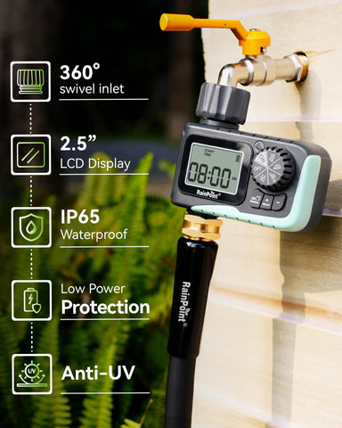 RAINPOINT timer ideal for garden and lawn irrigation scenarios