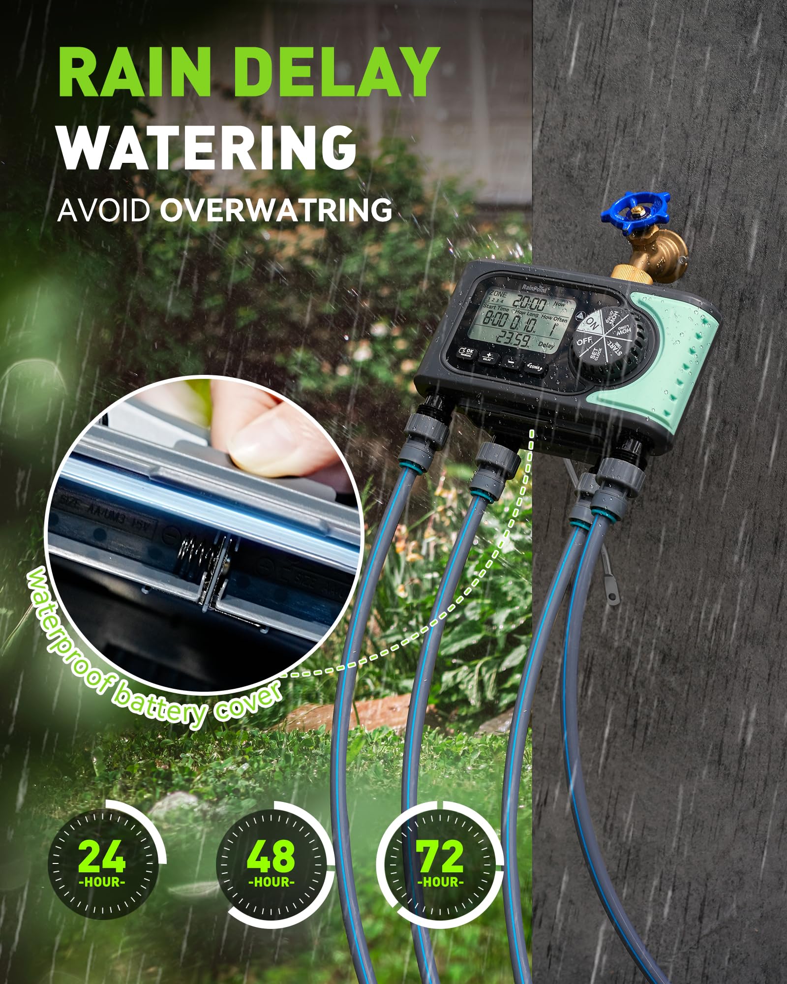 RAINPOINT manual watering mode for on-demand irrigation