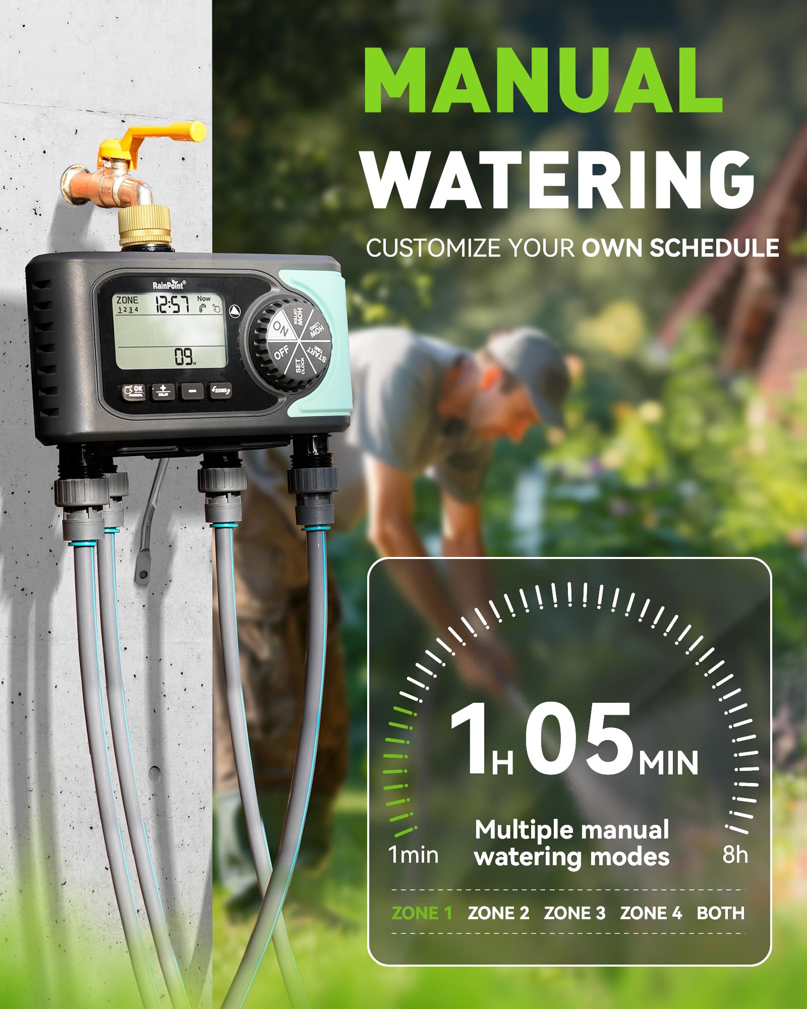 RAINPOINT rain-delay function to skip watering on rainy days