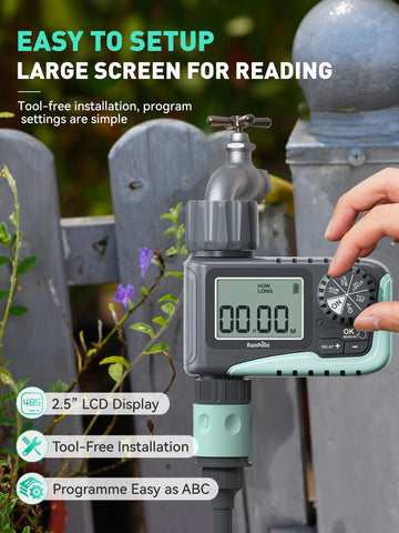 RainPoint Sprinkler Timer two-pack setup for dual zones.