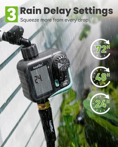Rainpoint waterproof battery cover protecting timer outdoors