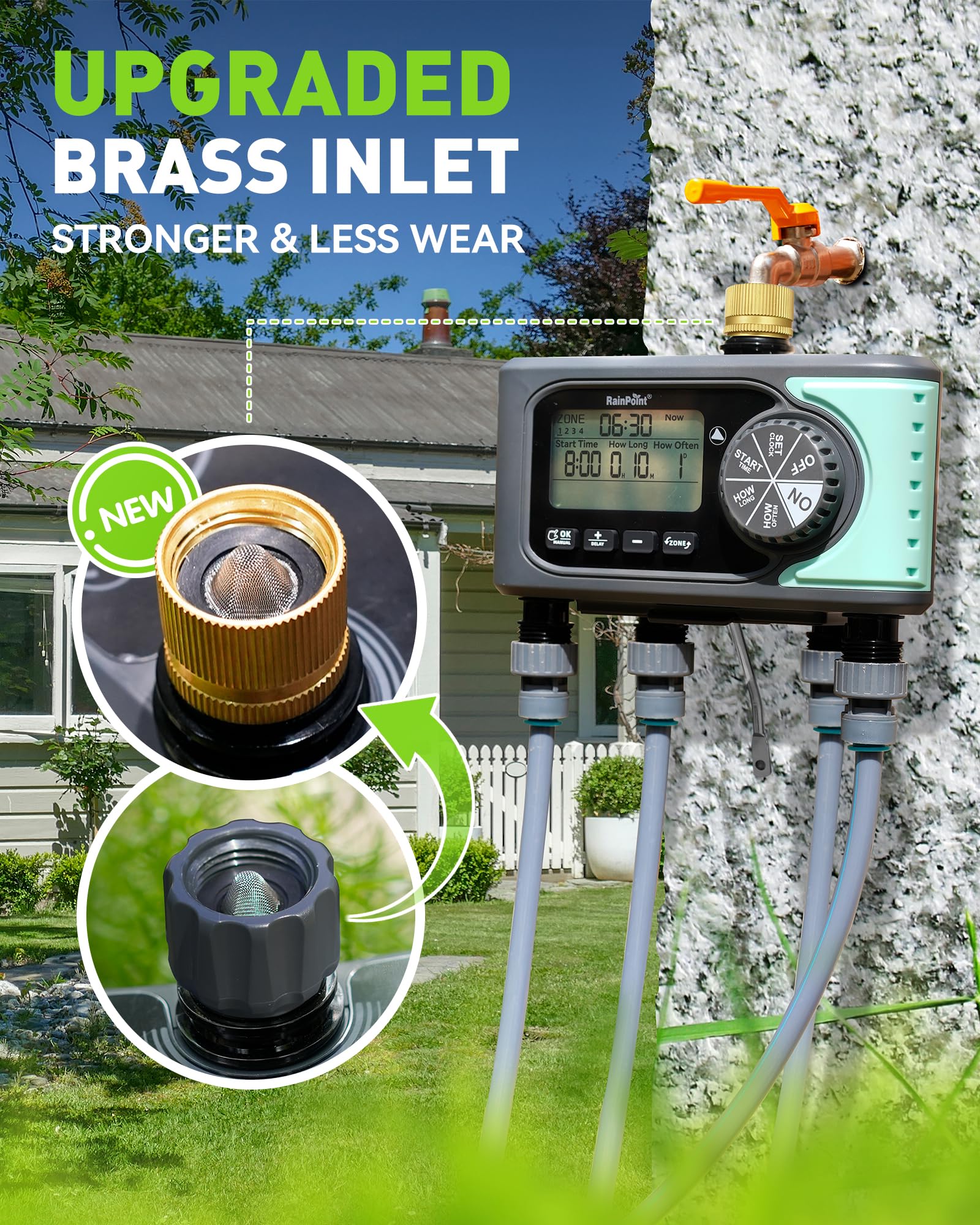 RAINPOINT weatherproof case protecting timer in outdoor conditions