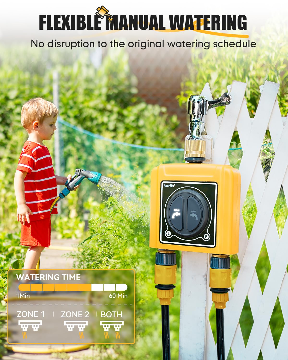 RainPoint time-based watering with multiple plans and modes.