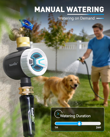 RainPoint voice control with Alexa and Google Assistant for irrigation.
