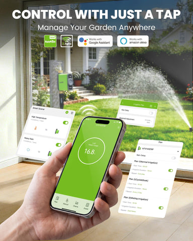 RAINPOINT voice control with Alexa and Google Assistant for hands-free irrigation