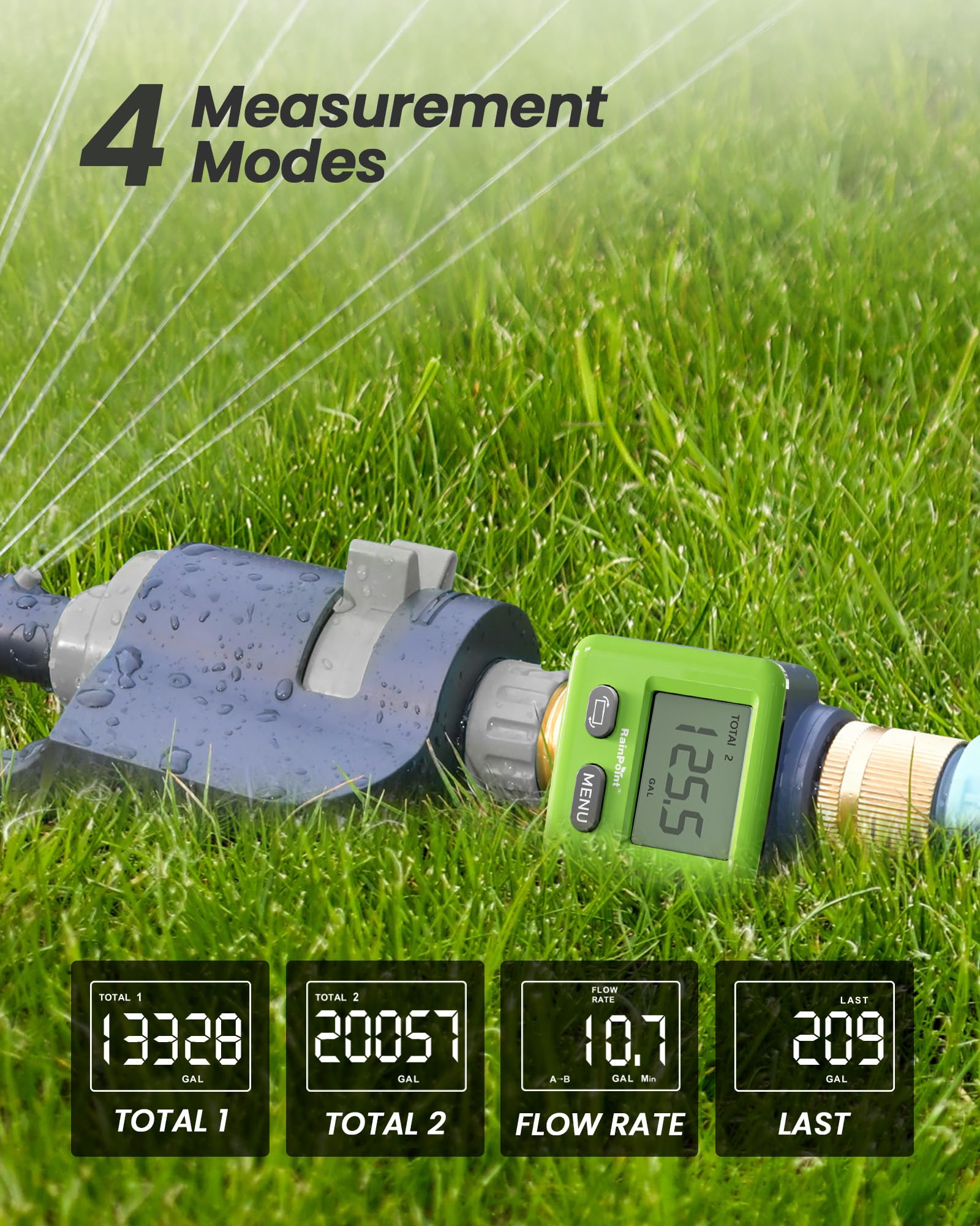 RAINPOINT anti-corrosion brass body ensures long-lasting outdoor use