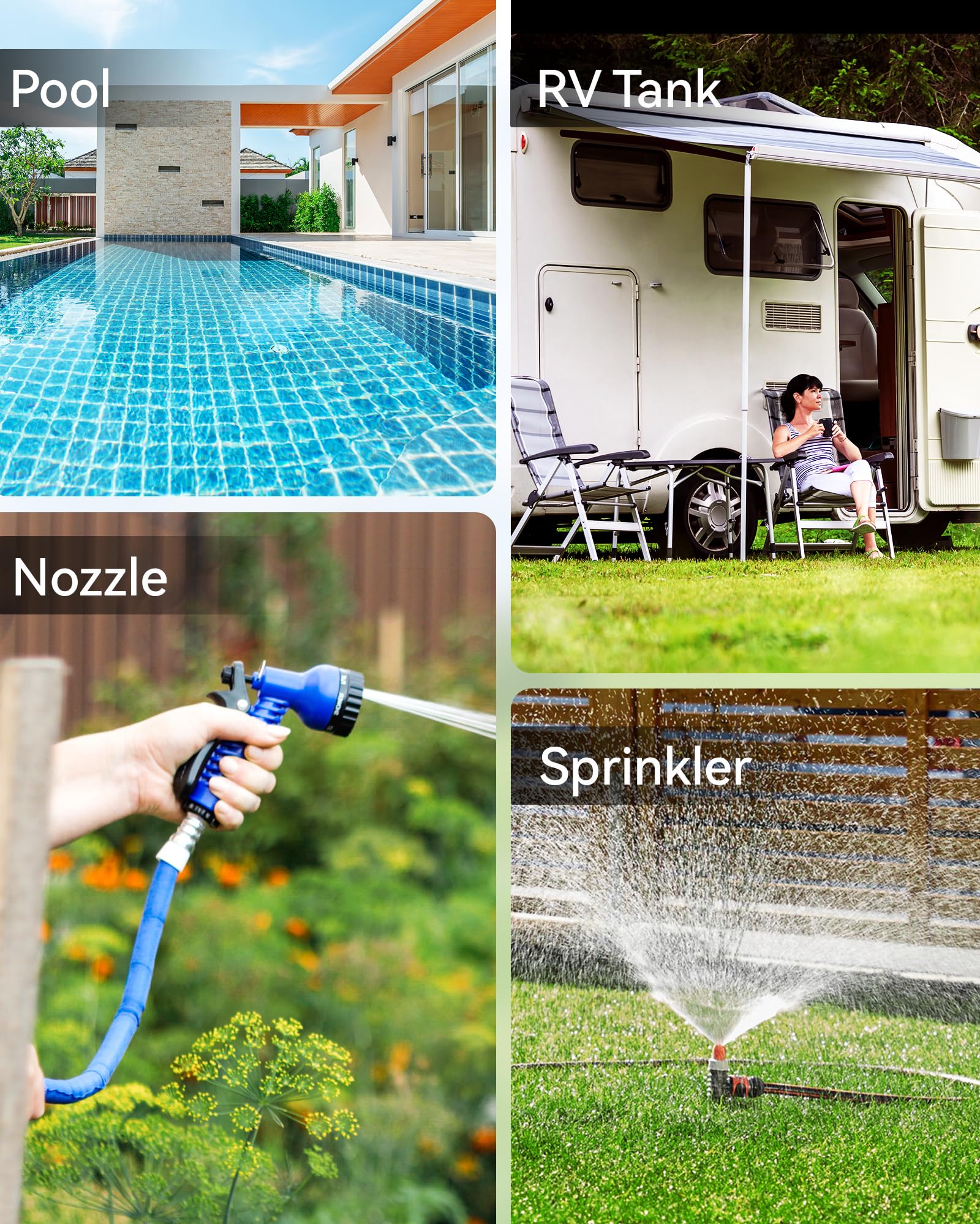 RAINPOINT water flow meter installation kit for RV and garden.