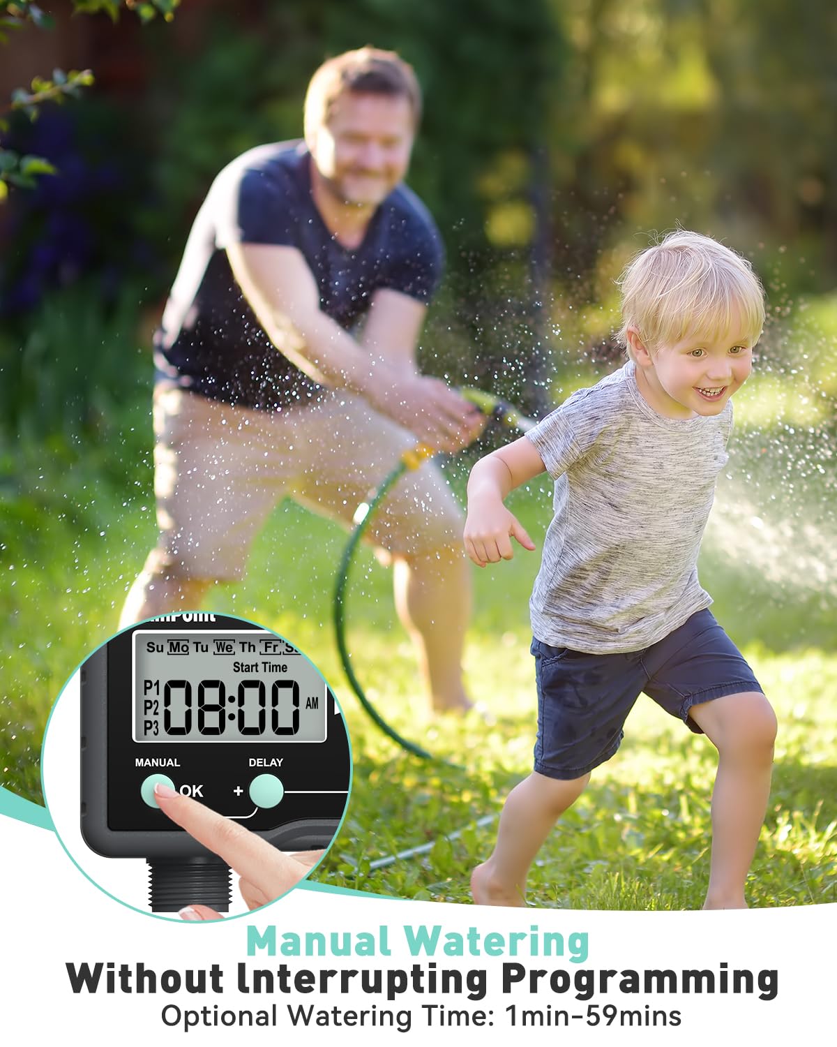 RAINPOINT week-cycle scheduling supports weekly watering plans.