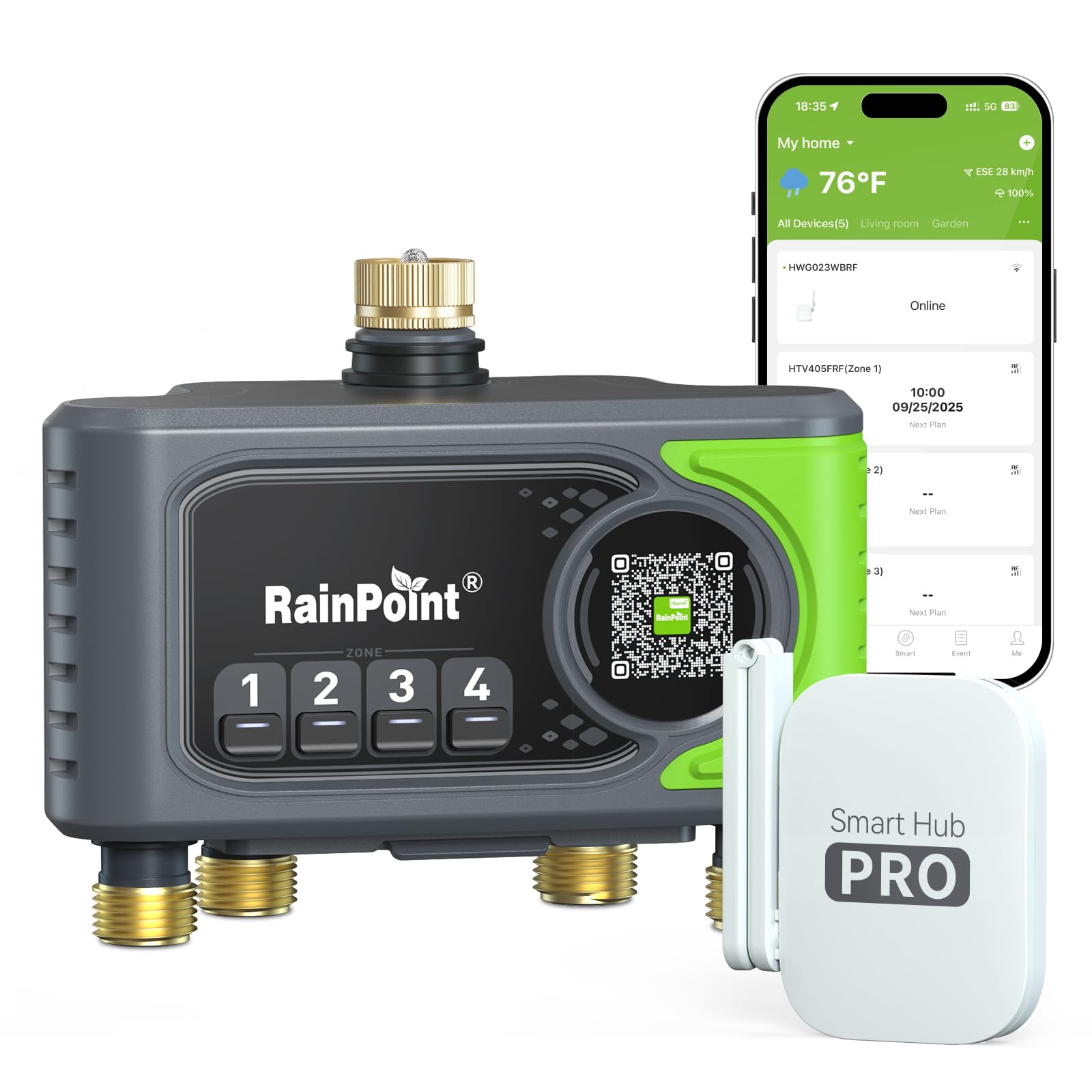 RainPoint Zone 1 watering view for precise garden irrigation.