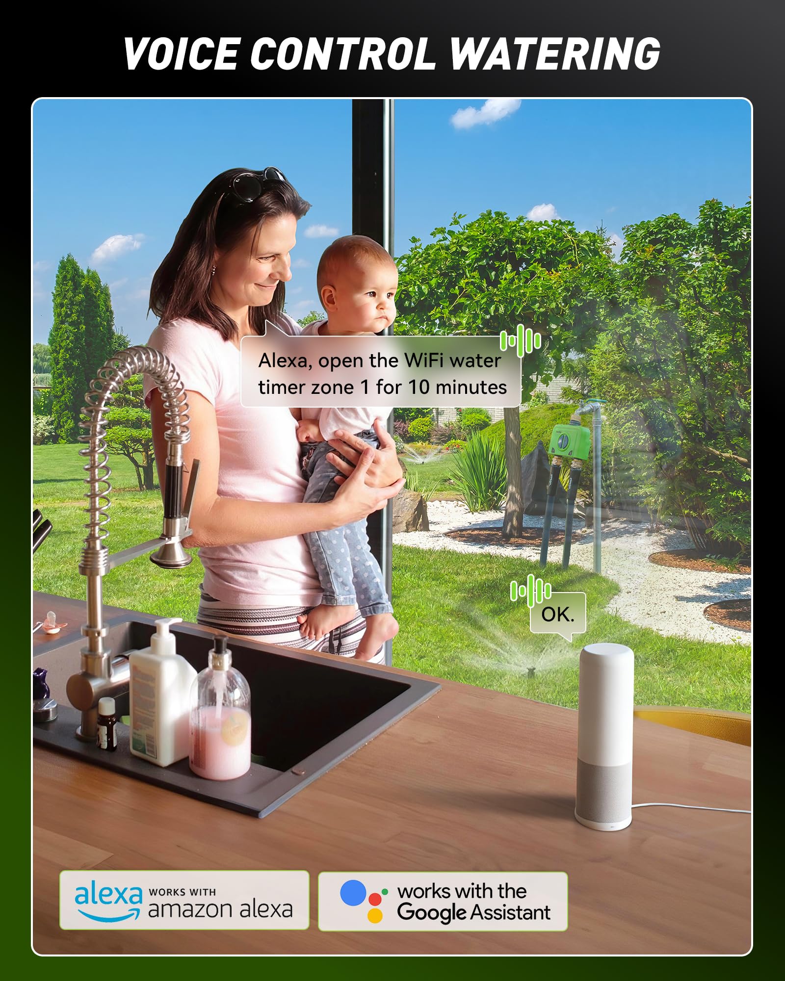 RainPoint voice-control compatible with Alexa and Google Assistant
