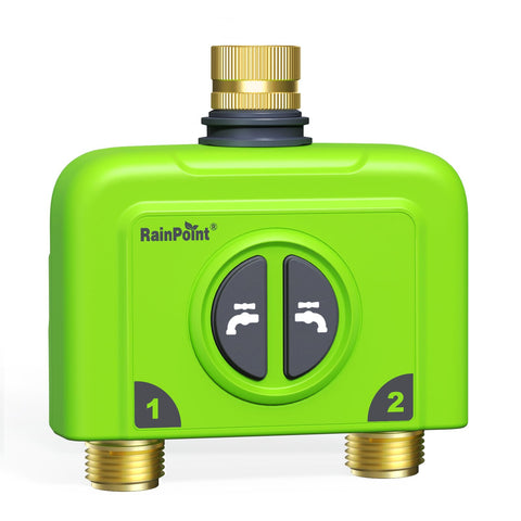 RAINPOINT WiFi water timer with brass inlet and outlet for reliable irrigation.
