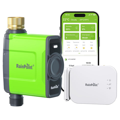 RAINPOINT WiFi water timer installation setup for simple garden irrigation control.