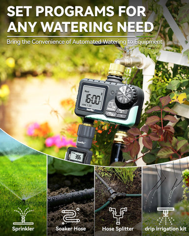 RAINPOINT yard watering system improves garden reliability.