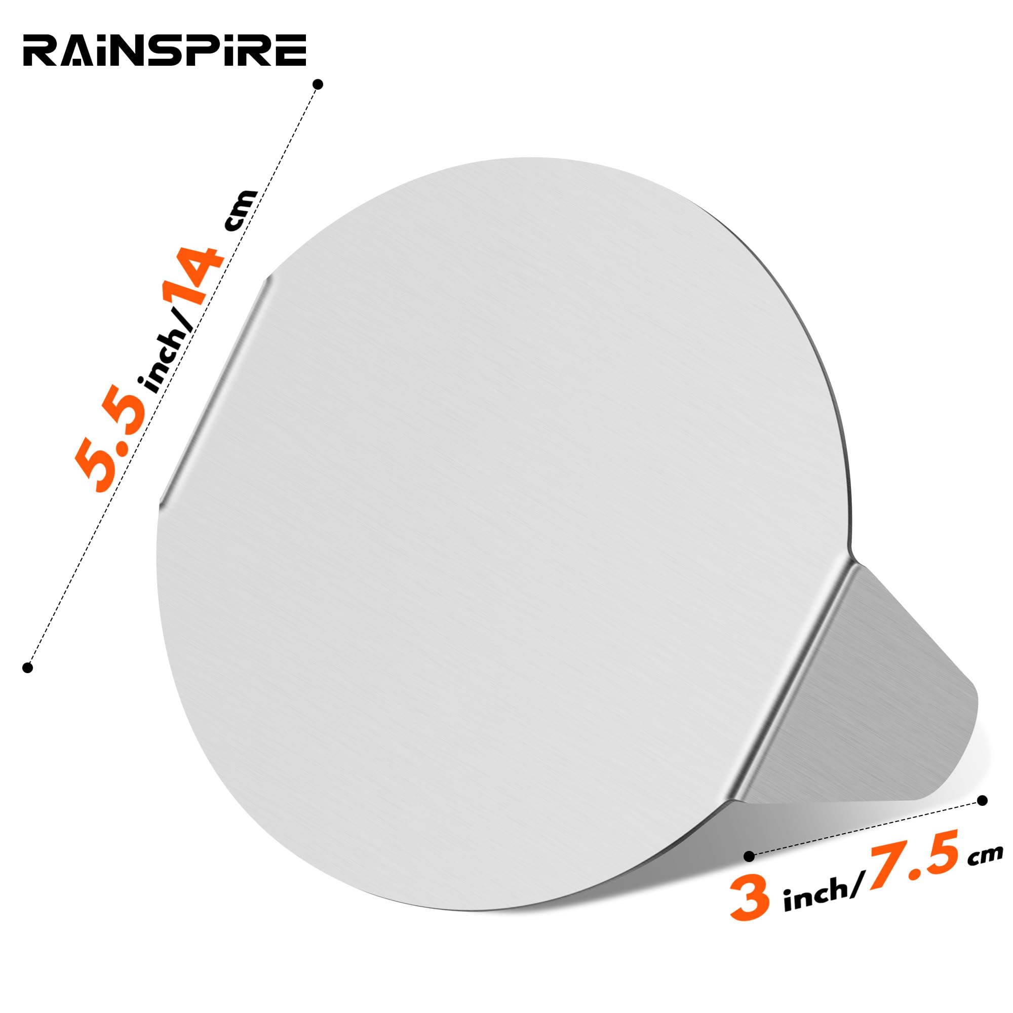 Rainspire burger press with flat base on griddle for even contact and sear.