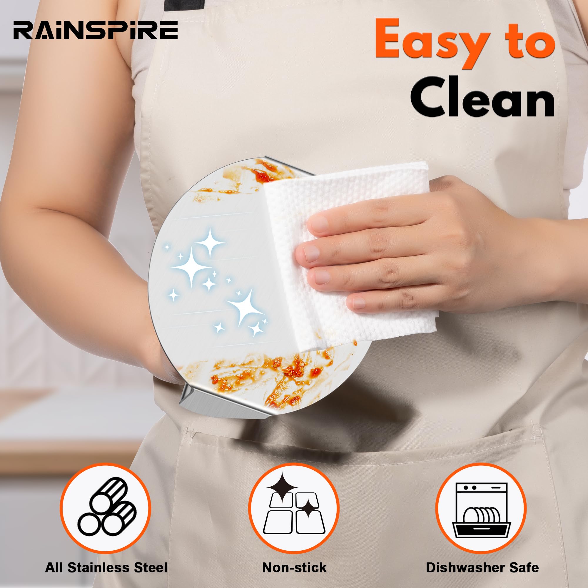 Rainspire cool-touch ergonomic handle stays safe and comfortable while pressing.