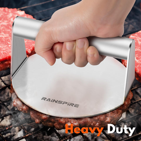 Rainspire multi-purpose cooking tool perfect for burgers, bacon, and pressed sandwiches.