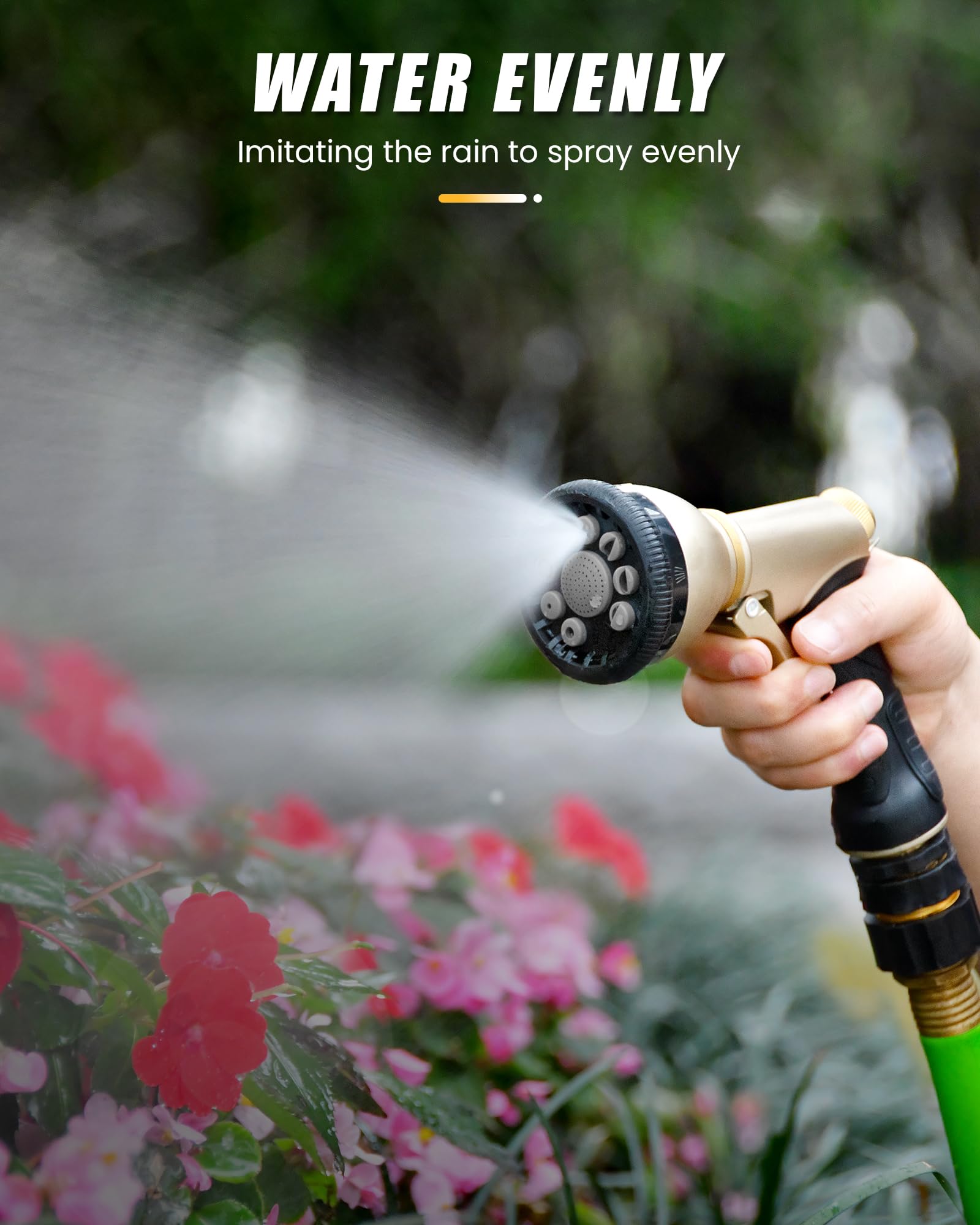RAINPOINT nozzle ideal for watering plants, lawns, and quick pet showering