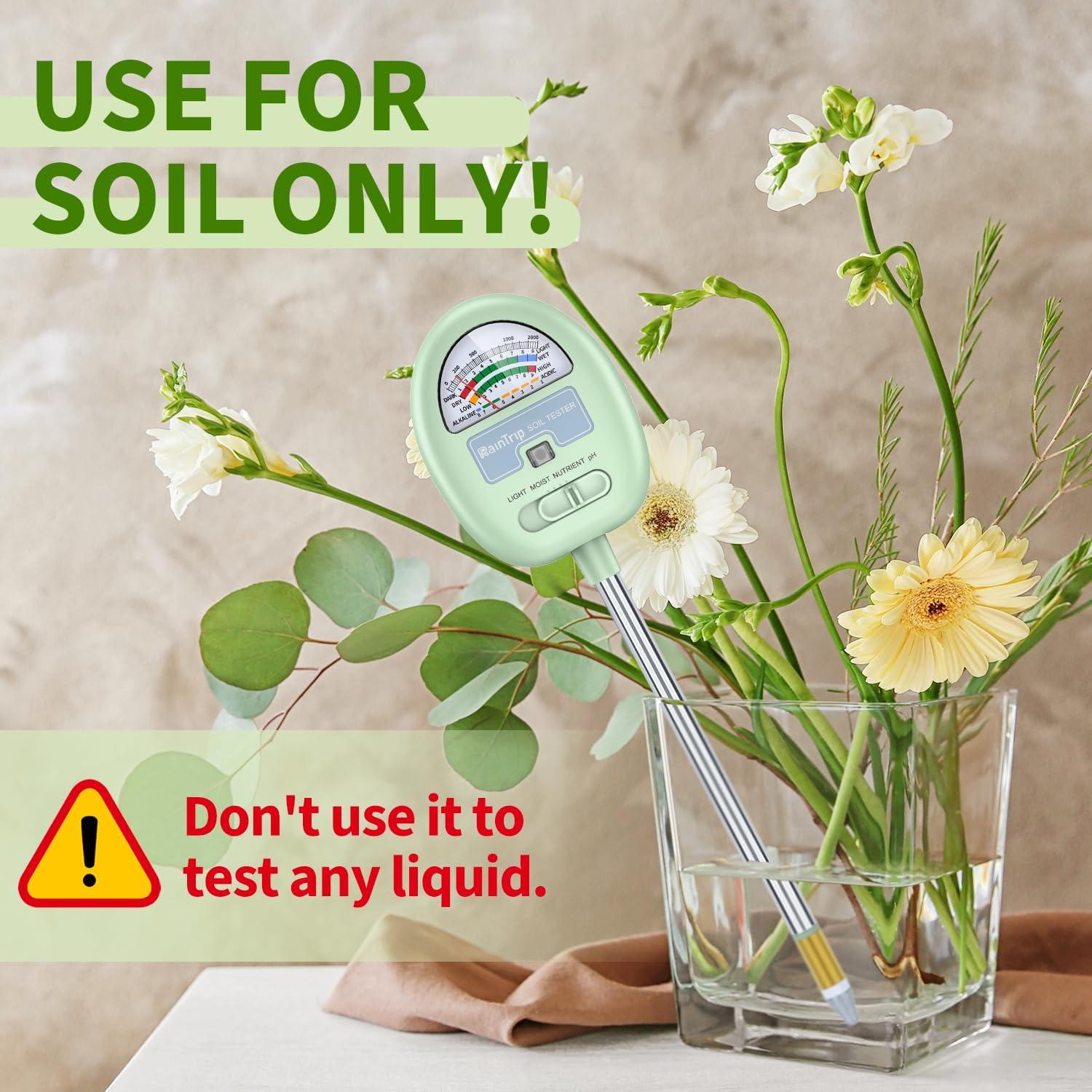Raintrip durable, wipe-clean probe ensures long-term garden use.