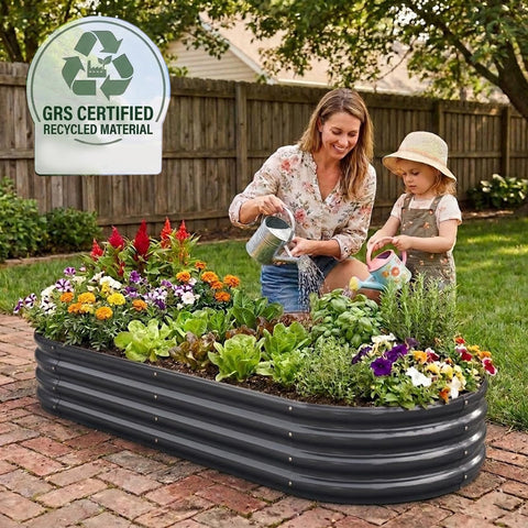 Rakukiri galvanized open-base bed supports drainage and healthy root growth.