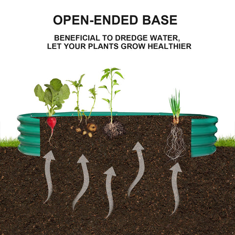 Rakukiri green garden bed ideal for vegetables, herbs, and flowers.