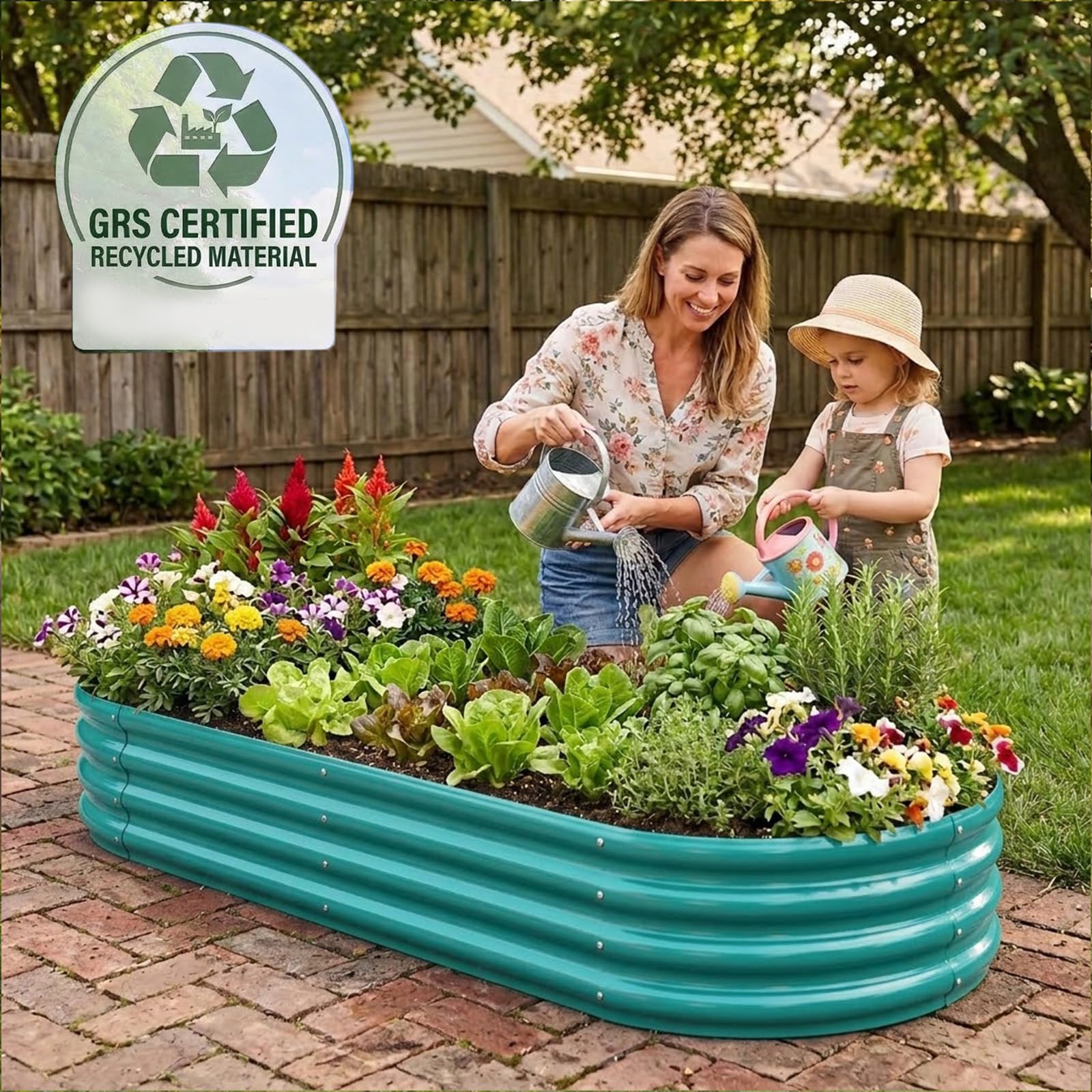 Rakukiri galvanized planter offers durable metal with weather resistance.
