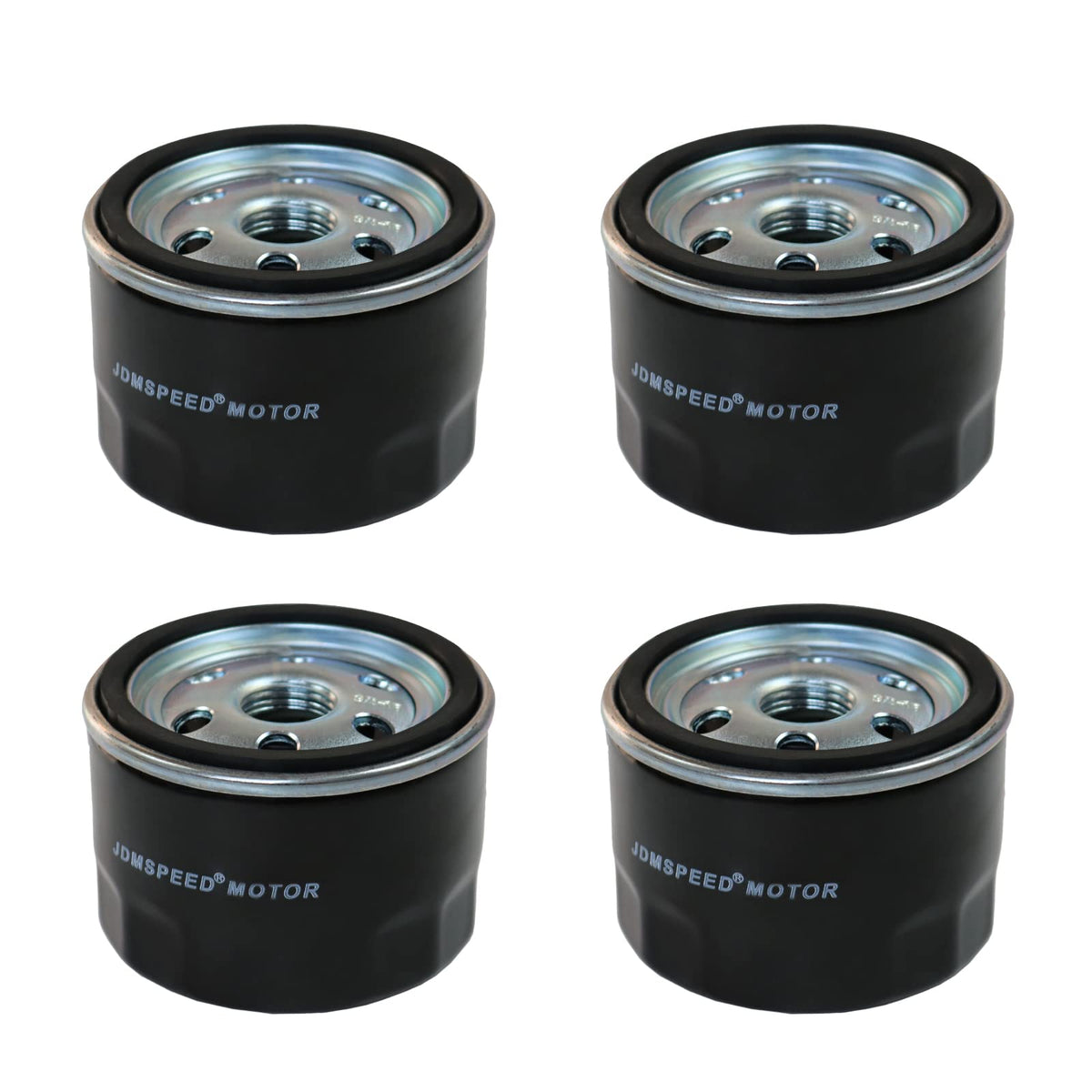 Ralbdx oil filter 4-pack front view for Kawasaki engines, reliable fit.