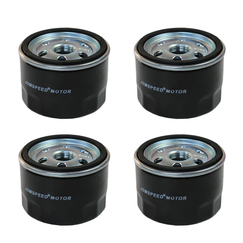 Ralbdx oil filter 4-pack front view for Kawasaki engines, reliable fit.
