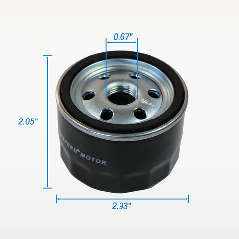 RALBDX oil filter side view demonstrates compact size for easy under-hood replacement.