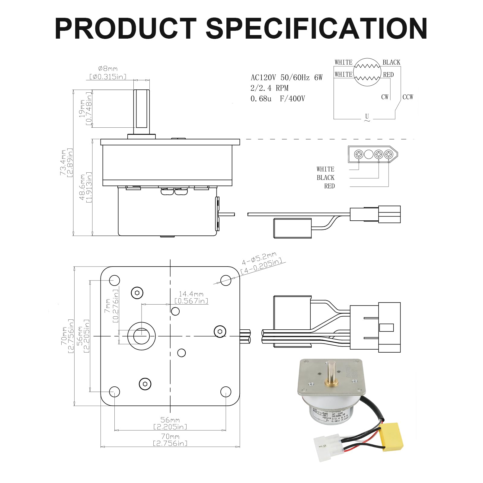 Ralzaoto included motor, mount screws, and bypass adaptor in kit.