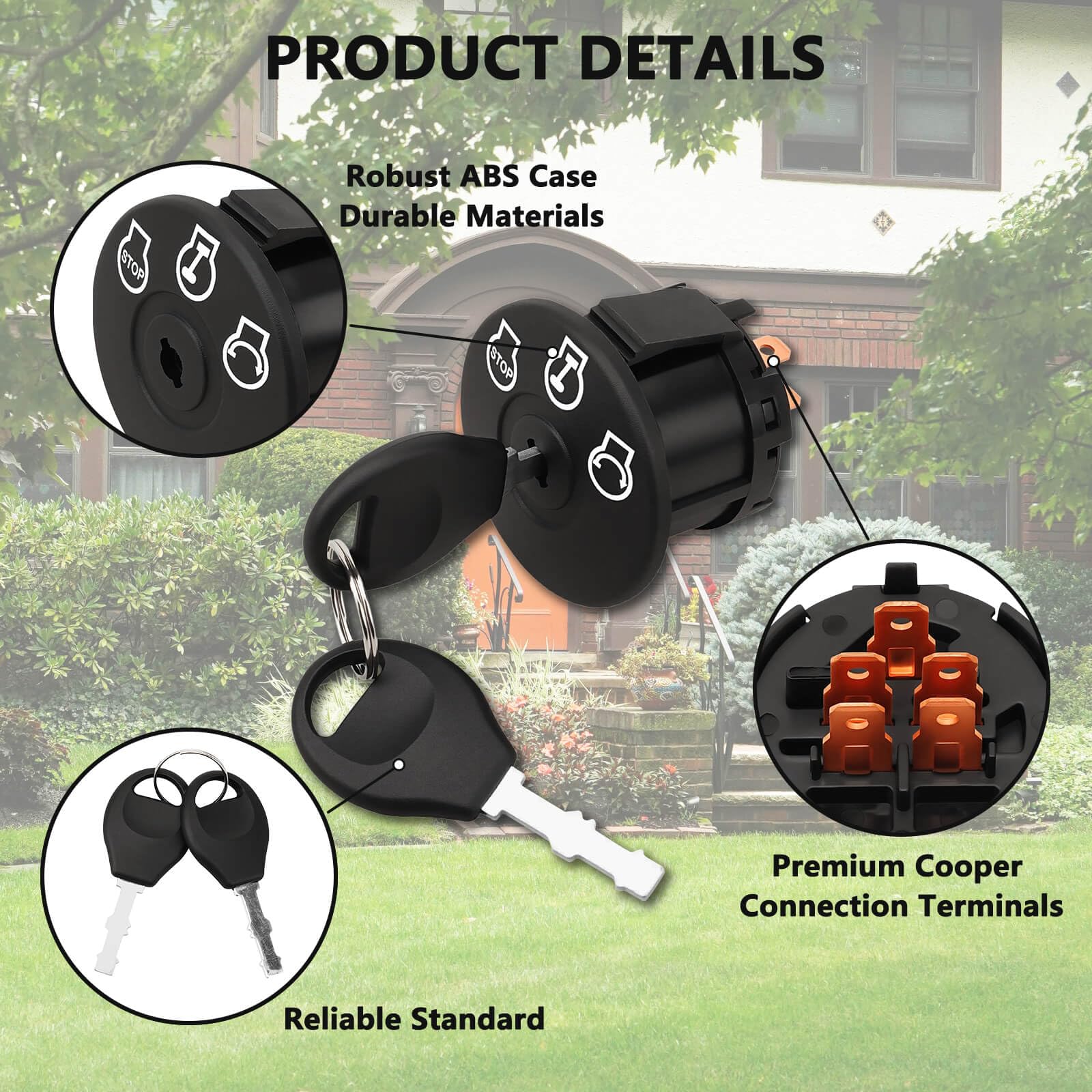 RAMATA ignition switch made from high-grade materials with oxidation resistance.