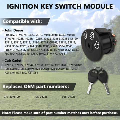 RAMATA ignition switch with two keys for quick access and secure operation.