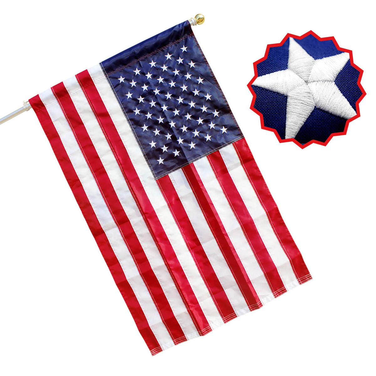RamboN American flag 25x4 pole-sleeve demonstrates durable outdoor appeal for homes or offices.