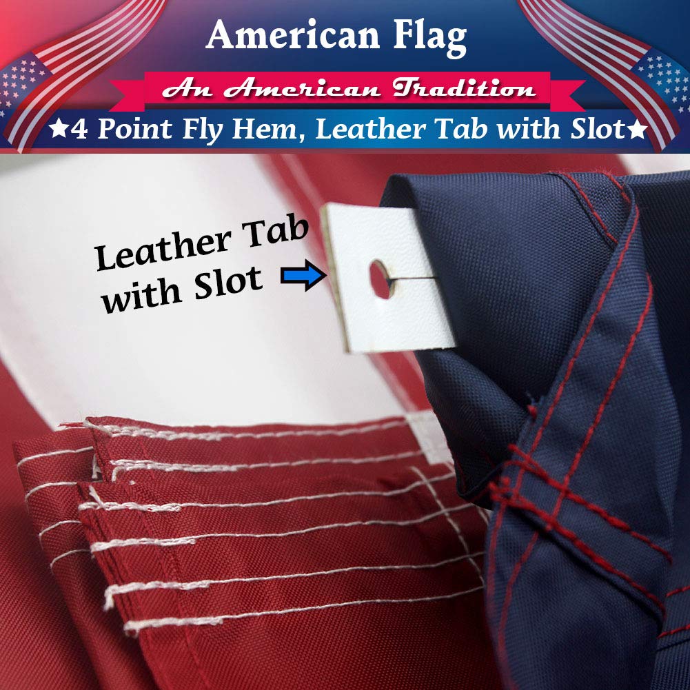 RamboN American flag sewn-stripes features reinforced stitching for long-lasting endurance.