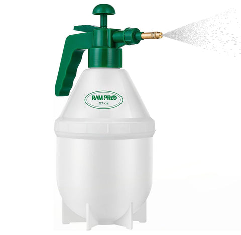 RamPro garden pump sprayer in mist mode for gentle plant watering