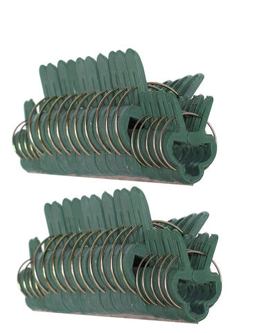 RamPro plant clips closeup showing sturdy green grips for wind-resistant plant support