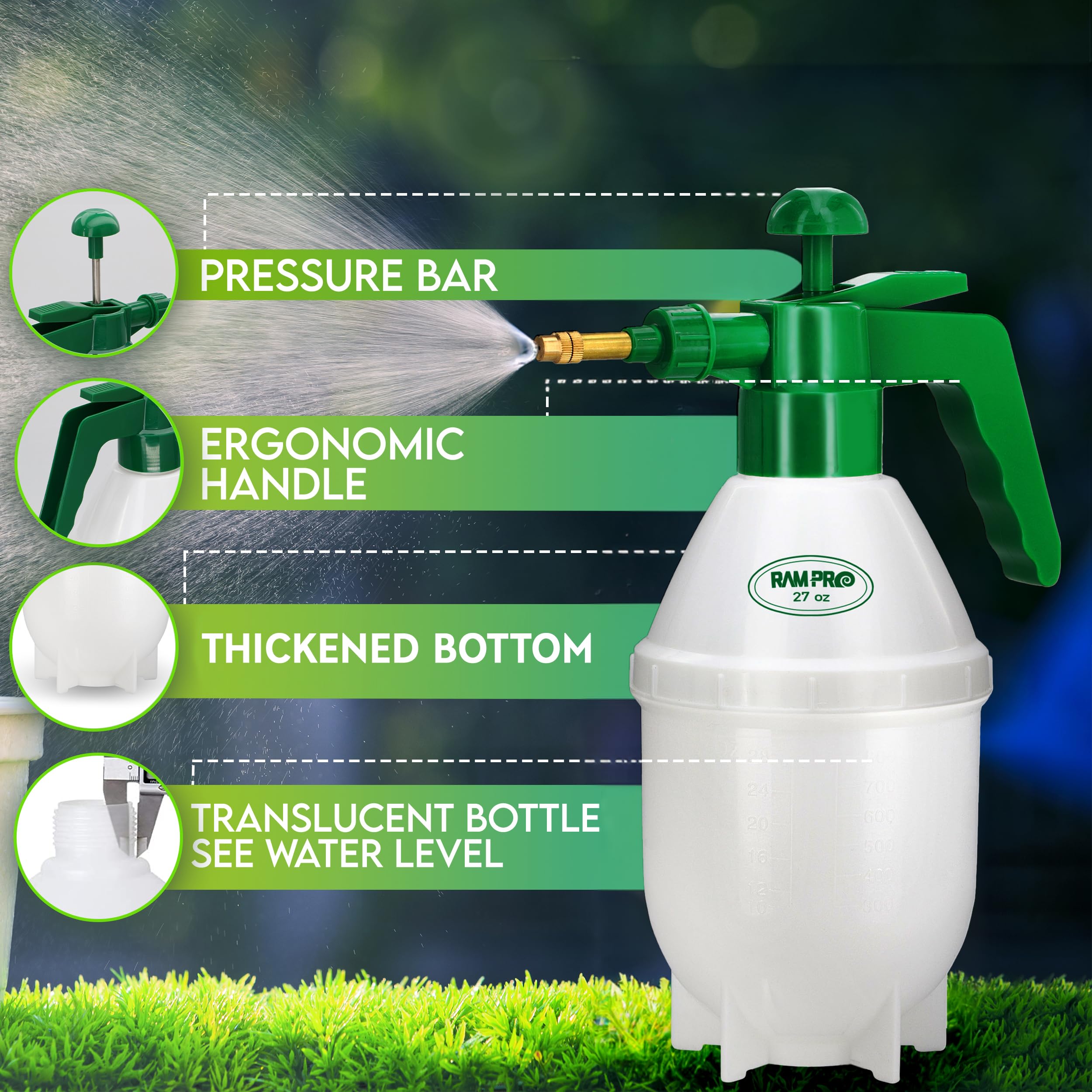 RamPro dual spray modes: mist and jet for versatile applications